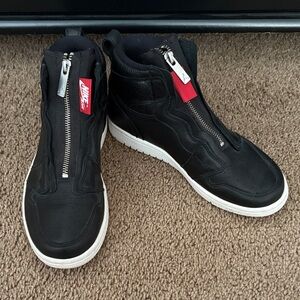 Nike Jordans Women’s Black and White Zipper Sneakers